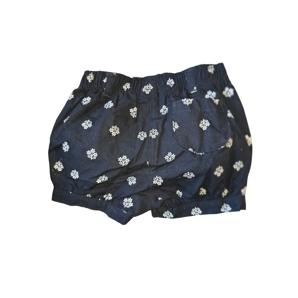 Carters Baby Girl black bandana like Floral Print Shorts 9 Months Summer‎ Cotton